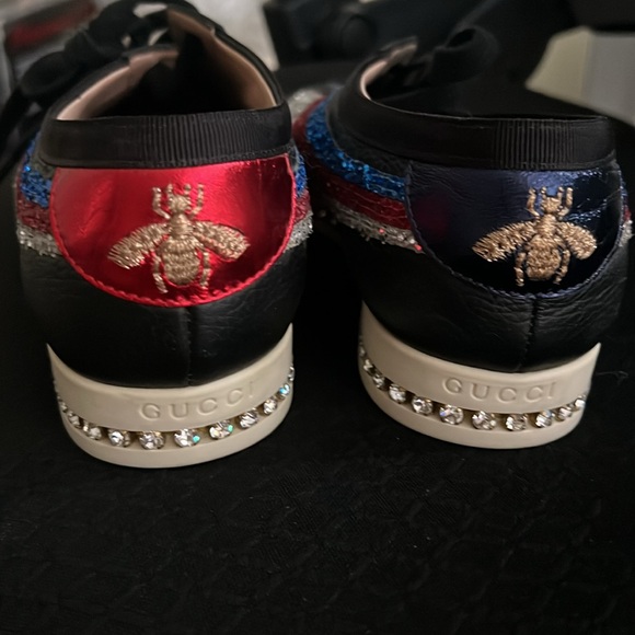 Gucci Women’s Falacer Glitter Sylvie Web size 37/US 6.5 - Picture 2 of 6